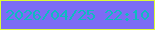 文字の大きさ：5、枠の色：ddfc36、背景の色：7c6cf5、文字の色：0ebcc0 無料ブログパーツのブログ時計