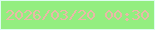 文字の大きさ：1、枠の色：ddfcef、背景の色：93ee80、文字の色：e9b9a7 無料ブログパーツのブログ時計