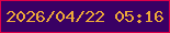 文字の大きさ：2、枠の色：de0049、背景の色：390064、文字の色：eca839 無料ブログパーツのブログ時計