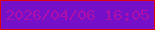 文字の大きさ：5、枠の色：de030c、背景の色：7610c8、文字の色：b00ea8 無料ブログパーツのブログ時計