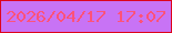 文字の大きさ：1、枠の色：de041c、背景の色：c873f5、文字の色：fd527a 無料ブログパーツのブログ時計