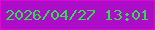 文字の大きさ：2、枠の色：de05d5、背景の色：ac0dc7、文字の色：2ede4c 無料ブログパーツのブログ時計