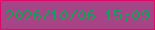 文字の大きさ：5、枠の色：de0867、背景の色：a74486、文字の色：11a159 無料ブログパーツのブログ時計