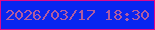 文字の大きさ：3、枠の色：de088c、背景の色：0925f0、文字の色：b05ba1 無料ブログパーツのブログ時計