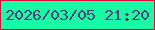 文字の大きさ：3、枠の色：de0935、背景の色：1af9a5、文字の色：523f7a 無料ブログパーツのブログ時計