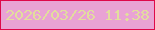 文字の大きさ：4、枠の色：de094a、背景の色：e9a3d4、文字の色：e2dd9d 無料ブログパーツのブログ時計