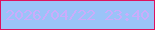 文字の大きさ：1、枠の色：de125e、背景の色：9bc3f8、文字の色：caacfb 無料ブログパーツのブログ時計