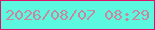 文字の大きさ：4、枠の色：de1269、背景の色：5bf8df、文字の色：c9879f 無料ブログパーツのブログ時計