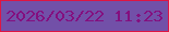文字の大きさ：1、枠の色：de1543、背景の色：7250a8、文字の色：840f7f 無料ブログパーツのブログ時計