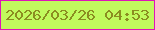 文字の大きさ：5、枠の色：de15b8、背景の色：c1f95d、文字の色：8b8d20 無料ブログパーツのブログ時計