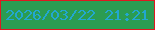 文字の大きさ：4、枠の色：de1820、背景の色：2b9c52、文字の色：22a7d0 無料ブログパーツのブログ時計