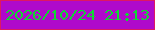 文字の大きさ：2、枠の色：de1862、背景の色：af0acb、文字の色：0fd732 無料ブログパーツのブログ時計