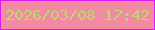 文字の大きさ：4、枠の色：de18f5、背景の色：f28aa2、文字の色：c0d674 無料ブログパーツのブログ時計