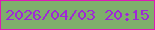 文字の大きさ：2、枠の色：de19b5、背景の色：7fae6c、文字の色：9f27d7 無料ブログパーツのブログ時計