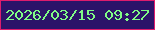 文字の大きさ：3、枠の色：de1c6d、背景の色：2c1369、文字の色：80fb86 無料ブログパーツのブログ時計
