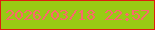 文字の大きさ：3、枠の色：de1e0e、背景の色：99ca14、文字の色：fb686c 無料ブログパーツのブログ時計