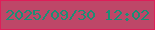 文字の大きさ：2、枠の色：de1e59、背景の色：be4768、文字の色：1c8e75 無料ブログパーツのブログ時計