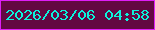 文字の大きさ：5、枠の色：de1ef8、背景の色：630842、文字の色：0af4db 無料ブログパーツのブログ時計