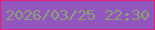 文字の大きさ：4、枠の色：de2175、背景の色：9356be、文字の色：8ba371 無料ブログパーツのブログ時計