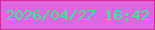 文字の大きさ：2、枠の色：de2395、背景の色：de67e2、文字の色：44ea88 無料ブログパーツのブログ時計