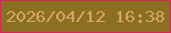 文字の大きさ：1、枠の色：de245b、背景の色：8a7020、文字の色：d9a16b 無料ブログパーツのブログ時計