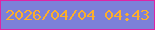 文字の大きさ：4、枠の色：de24a5、背景の色：7d80d8、文字の色：fcae2c 無料ブログパーツのブログ時計