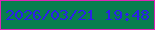 文字の大きさ：5、枠の色：de25b7、背景の色：087e4f、文字の色：2c1feb 無料ブログパーツのブログ時計