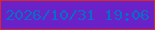 文字の大きさ：5、枠の色：de2723、背景の色：6a22c8、文字の色：096cc6 無料ブログパーツのブログ時計