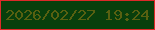 文字の大きさ：5、枠の色：de2929、背景の色：093f0c、文字の色：586011 無料ブログパーツのブログ時計