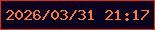 文字の大きさ：1、枠の色：de2b1a、背景の色：0a031f、文字の色：fe7a2f 無料ブログパーツのブログ時計