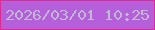文字の大きさ：5、枠の色：de2b91、背景の色：b65fdb、文字の色：bebbd1 無料ブログパーツのブログ時計