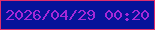 文字の大きさ：4、枠の色：de2e6c、背景の色：06129a、文字の色：a429d7 無料ブログパーツのブログ時計