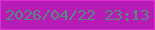 文字の大きさ：5、枠の色：de2fd5、背景の色：b71bb6、文字の色：558b79 無料ブログパーツのブログ時計