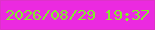 文字の大きさ：4、枠の色：de32c9、背景の色：eb2ae0、文字の色：83ec2d 無料ブログパーツのブログ時計