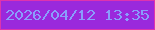 文字の大きさ：4、枠の色：de33ae、背景の色：9a29dc、文字の色：8a9dfc 無料ブログパーツのブログ時計