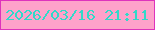 文字の大きさ：3、枠の色：de33bc、背景の色：fea2ca、文字の色：30dac9 無料ブログパーツのブログ時計