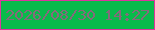 文字の大きさ：2、枠の色：de359e、背景の色：09bb4b、文字の色：856b7b 無料ブログパーツのブログ時計