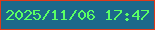 文字の大きさ：4、枠の色：de3a19、背景の色：1c698a、文字の色：59ff65 無料ブログパーツのブログ時計