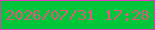 文字の大きさ：1、枠の色：de3bbd、背景の色：02c539、文字の色：df5882 無料ブログパーツのブログ時計
