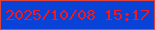 文字の大きさ：5、枠の色：de4138、背景の色：0842d7、文字の色：ef191f 無料ブログパーツのブログ時計