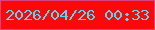 文字の大きさ：4、枠の色：de4182、背景の色：fb090a、文字の色：55d7f1 無料ブログパーツのブログ時計
