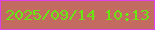文字の大きさ：1、枠の色：de41eb、背景の色：c36b60、文字の色：69e513 無料ブログパーツのブログ時計