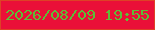 文字の大きさ：3、枠の色：de4226、背景の色：ea1038、文字の色：5dbd37 無料ブログパーツのブログ時計