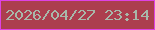 文字の大きさ：2、枠の色：de42e4、背景の色：ac3e4e、文字の色：a8b8aa 無料ブログパーツのブログ時計