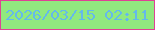文字の大きさ：4、枠の色：de4395、背景の色：91e97f、文字の色：64b9eb 無料ブログパーツのブログ時計