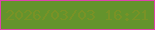 文字の大きさ：3、枠の色：de43ac、背景の色：64932c、文字の色：799226 無料ブログパーツのブログ時計