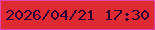 文字の大きさ：5、枠の色：de43ae、背景の色：dd2a33、文字の色：310334 無料ブログパーツのブログ時計