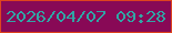 文字の大きさ：4、枠の色：de441e、背景の色：880956、文字の色：31a5a5 無料ブログパーツのブログ時計