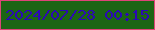 文字の大きさ：3、枠の色：de4478、背景の色：1c6514、文字の色：2c08b5 無料ブログパーツのブログ時計