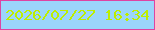 文字の大きさ：2、枠の色：de44a2、背景の色：9bd5fb、文字の色：bdee00 無料ブログパーツのブログ時計